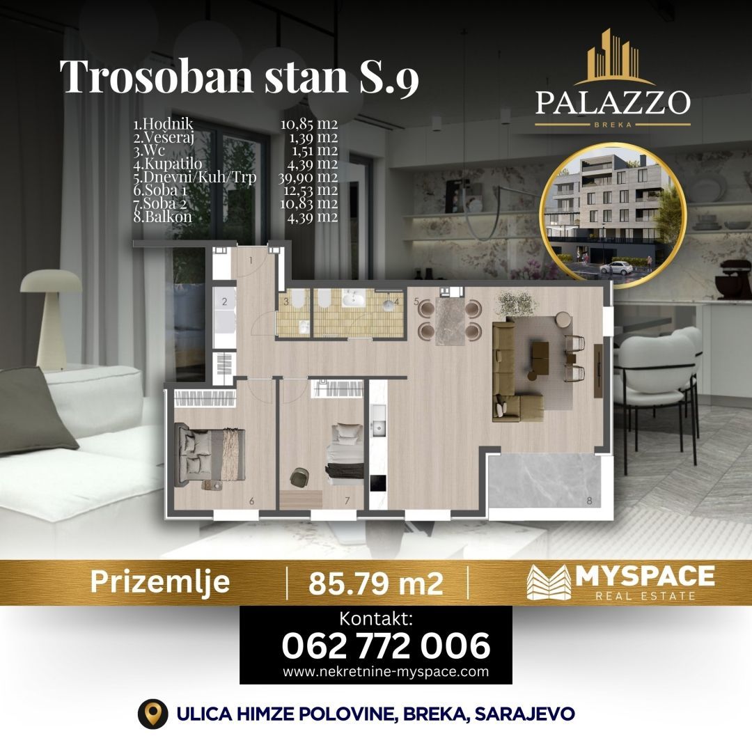 Stan 86 m2 na prodaju Sarajevo, Sarajevo - Centar
