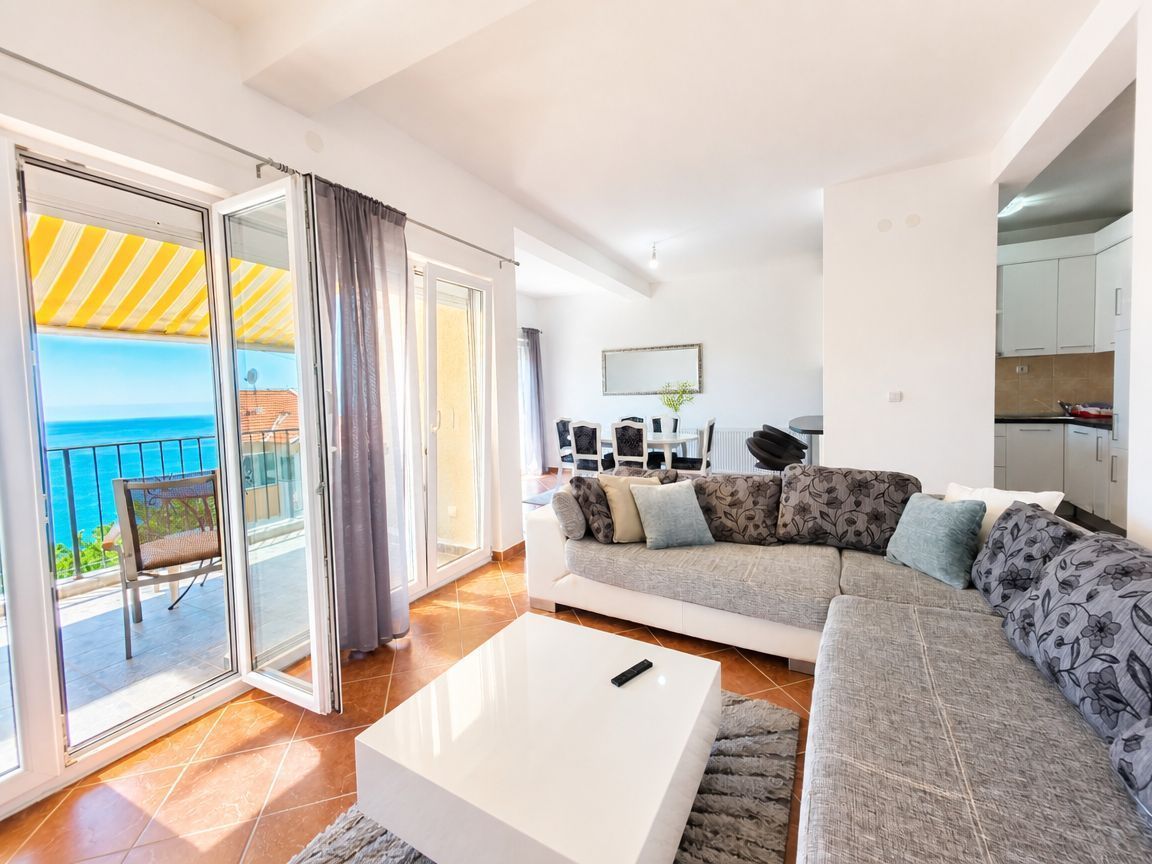 Spacious Two-Bedroom Apartment with Sea View in Seoce, Budva